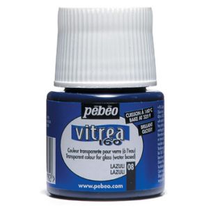 Farba witrażowa do szkła Pebeo Vitrea 160 45ml, Niebieska/08 Glossy Lazuli